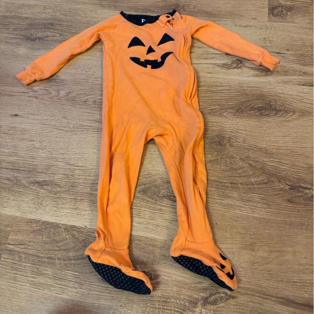 Place Orange Pumpkin Footed One Piece